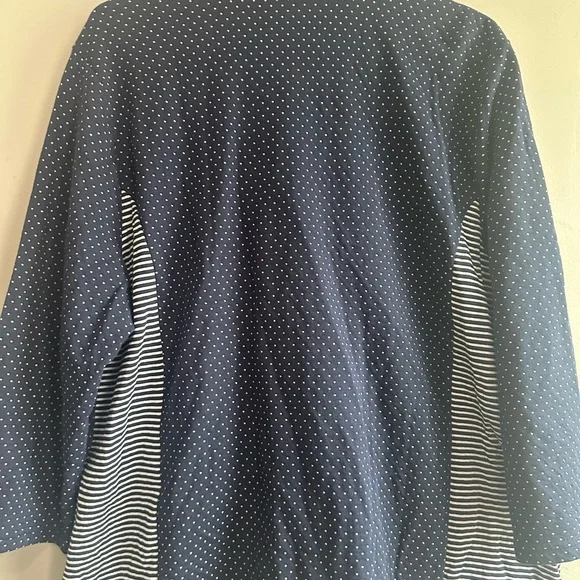 Chico's Navy Polka Dot Bomber Jacket - Picture 5 of 6